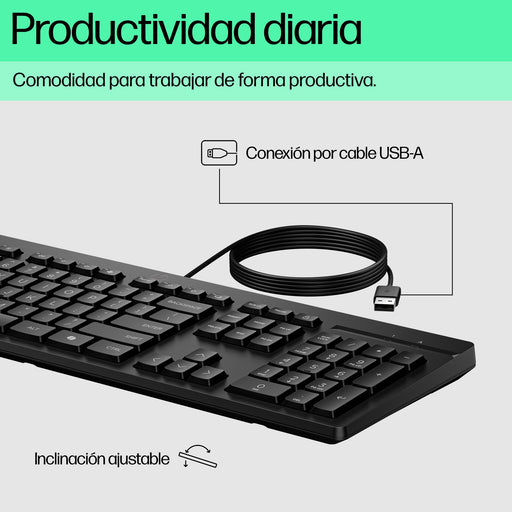 EAN 5715328227040 - HP 125 G2 USB Wired Keyboard teclado Oficina Negro imagen 2
