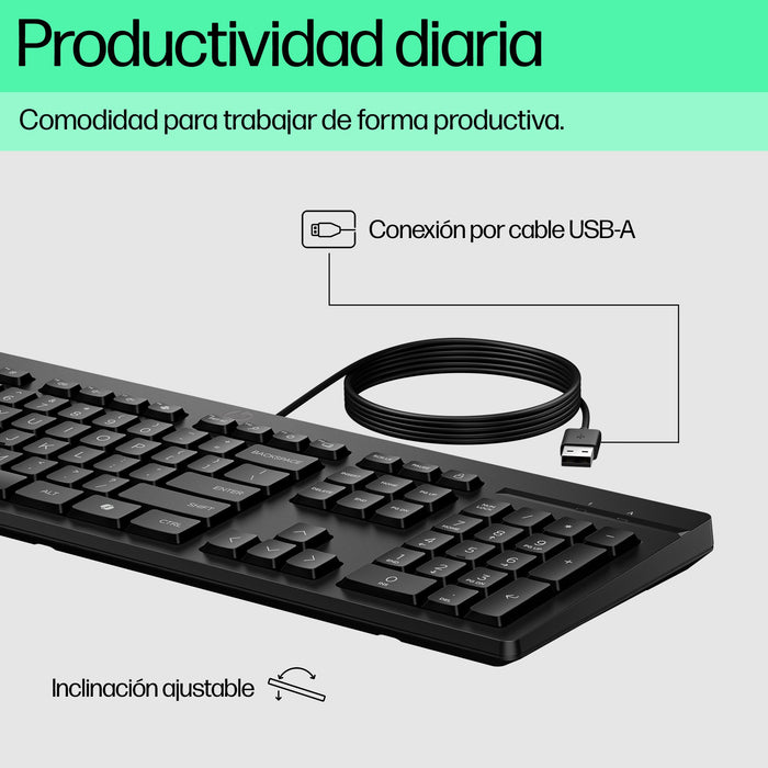 EAN 5715328227040 - HP 125 G2 USB Wired Keyboard teclado Oficina Negro imagen 2