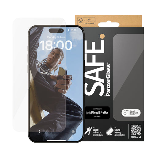EAN 5711724955372 - PanzerGlass SAFE. by ® Screen Protector iPhone 15 Pro Max | Ultra-Wide Fit Protector de pantalla Apple 1  imagen 2