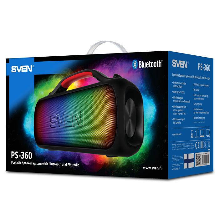 EAN 6438162021740 - SVEN PS-360 altavoz portátil o de fiesta Altavoz monofónico portátil Negro 24 W imagen 12