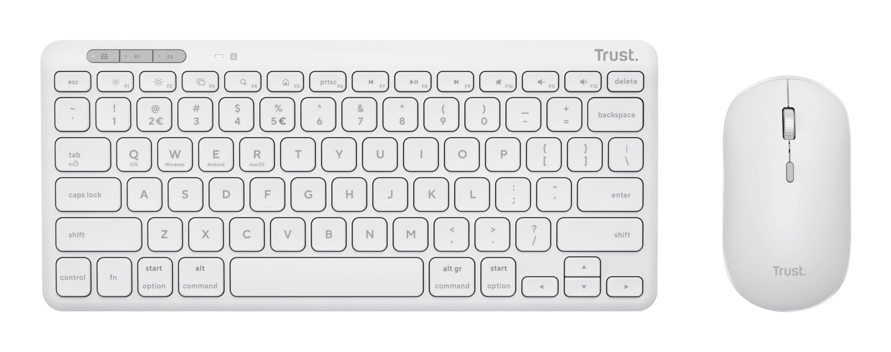 EAN 8713439250763 - Trust Lyra teclado Ratón incluido Oficina RF Wireless + Bluetooth AZERTY Francés Blanco imagen 3
