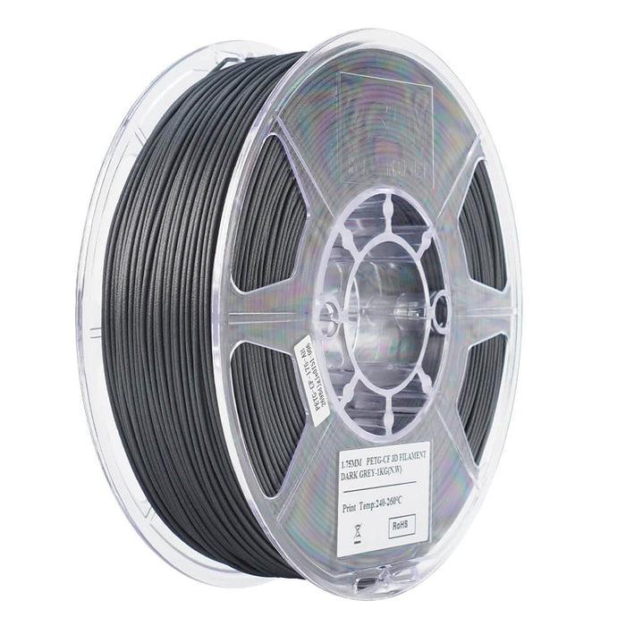 EAN 6922572206465 - eSUN EPETG-CF 1,75mm DARK GREY 1kg Polietileno tereftalato glico (PETG) Gris Oscuro imagen 1
