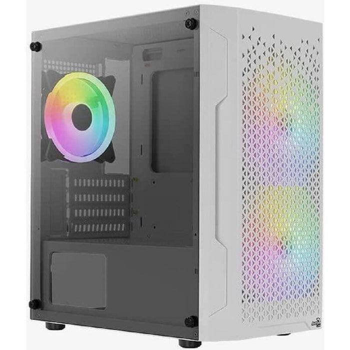 Aercool Trinity Mini-Tower V2, Temperojo Glass - Blanco