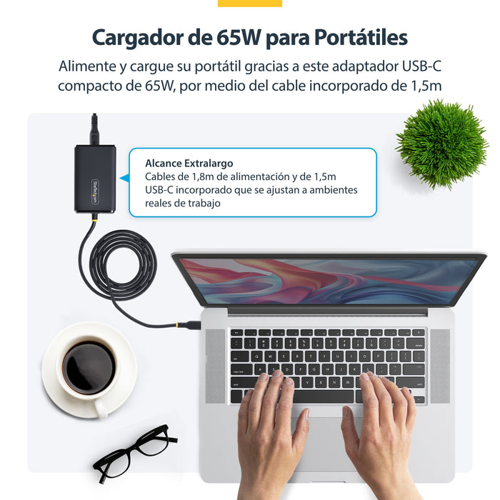 EAN 0065030921992 - StarTech.com 165LE-USB-C-CHARGER adaptador e inversor de corriente Interior Negro imagen 7