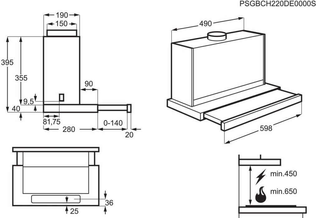 EAN 7332543810222 - Electrolux LFP616X Semintegrada (extraíble) Gris 600 m³/h imagen 11
