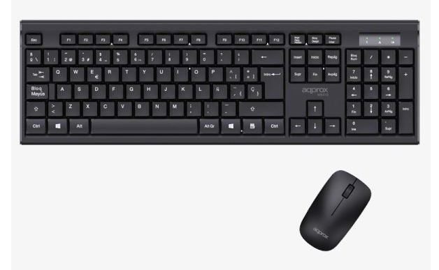 EAN 8435099535270 - Approx APPMX410 teclado Ratón incluido Hogar RF inalámbrico QWERTY Español Negro imagen 1