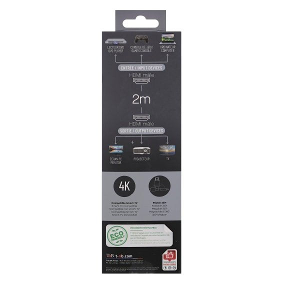 EAN 3303170104668 - T'nB HDMI3602 cable HDMI 2 m HDMI tipo A (Estándar) Negro imagen 5