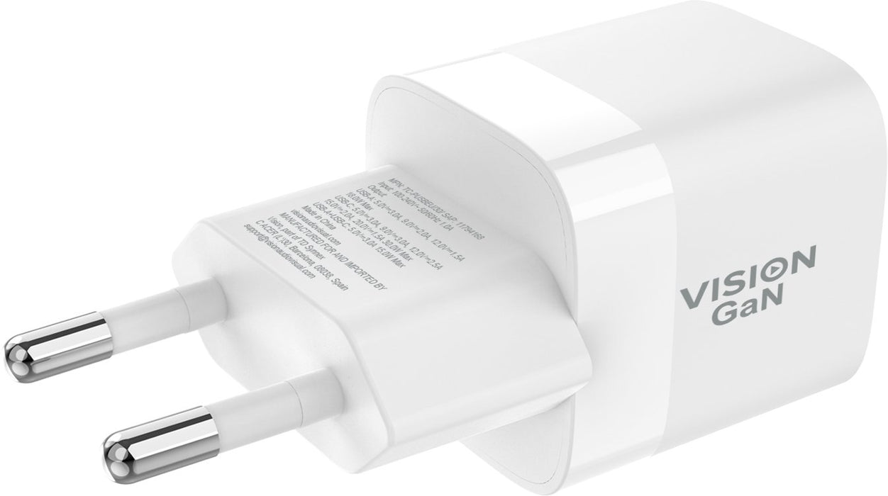 EAN 1179416800005 - Vision TC-PUSBEU/30 cargador de dispositivo móvil Portátil, Smartphone, Tableta Blanco Corriente alterna  imagen 2