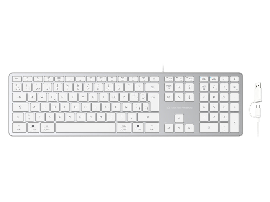 EAN 4015867245378 - Conceptronic KAYNE02WES teclado Universal USB QZERTY Español Blanco imagen 1