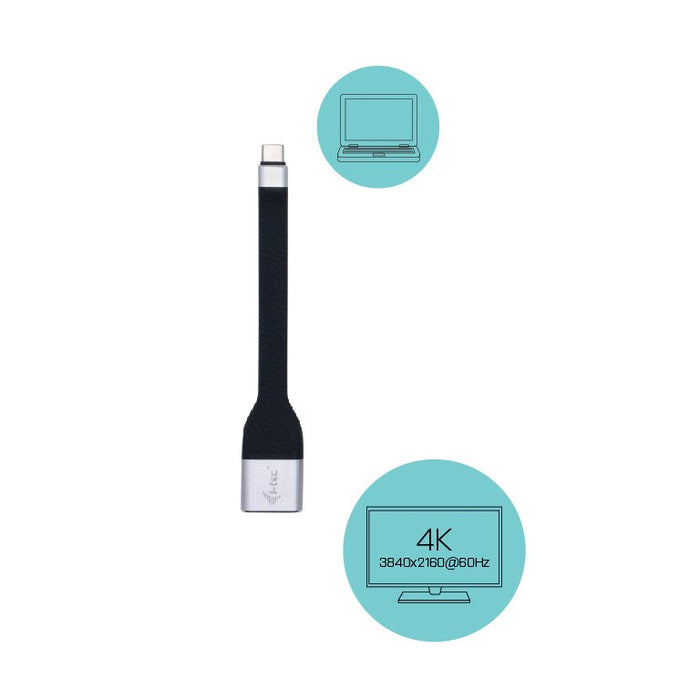 EAN 8595611703034 - i-tec C31FLATDP60HZ adaptador de cable de vídeo 0,11 m USB Tipo C DisplayPort Negro imagen 3