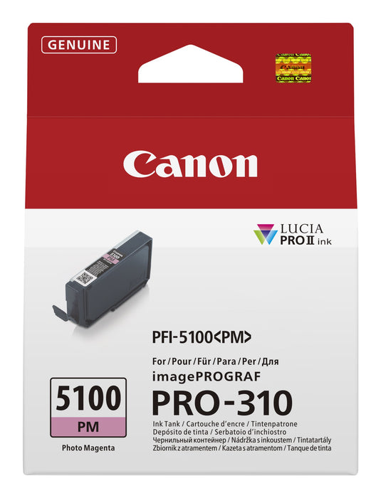 EAN 4549292243253 - Canon PFI-5100 PM cartucho de tinta 1 pieza(s) Original Foto magenta imagen 1