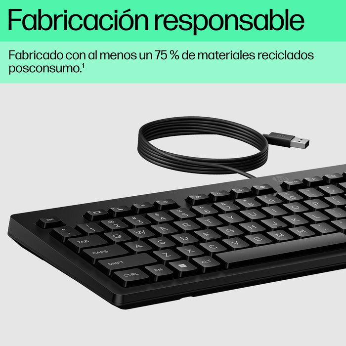 EAN 198701843900 - HP 125 G2 USB Wired Keyboard teclado Oficina Negro imagen 11