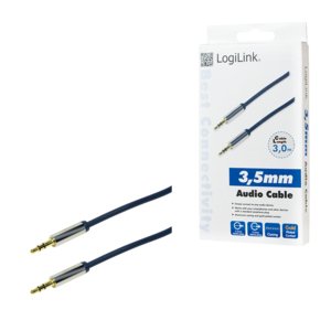 EAN 4052792034424 - LogiLink CA10300 cable de audio 3 m 3,5mm Azul imagen 3
