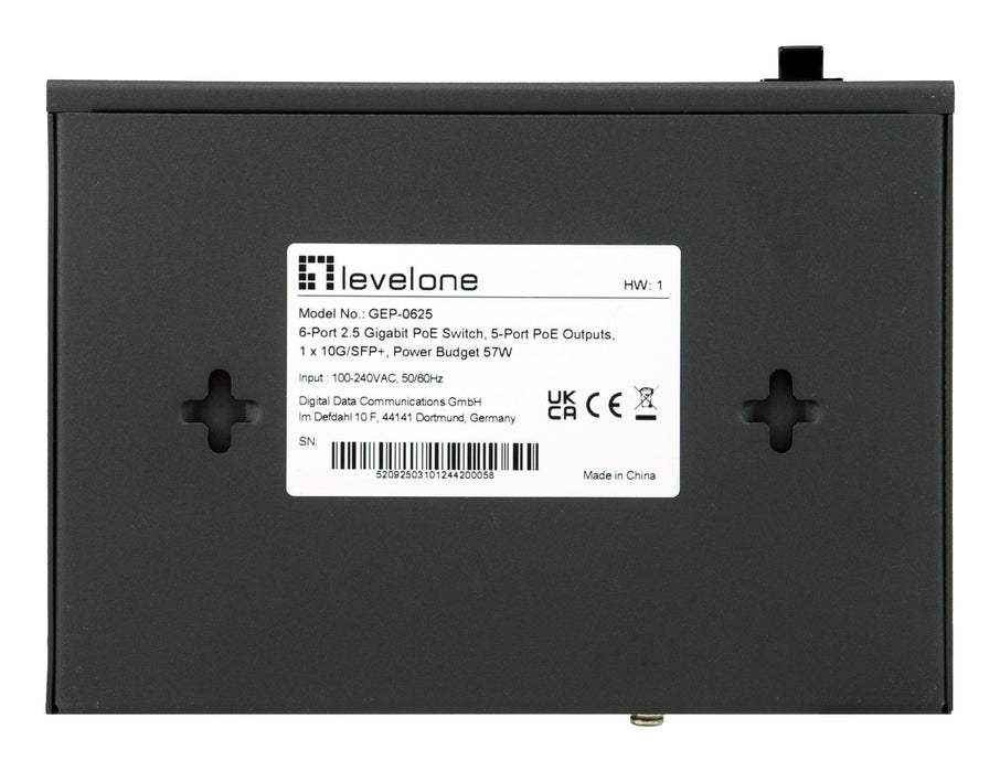 EAN 4015867238042 - LevelOne GEP-0625 switch No administrado 2.5G Ethernet (100/1000/2500) Energía sobre Ethernet (PoE) Negro imagen 5
