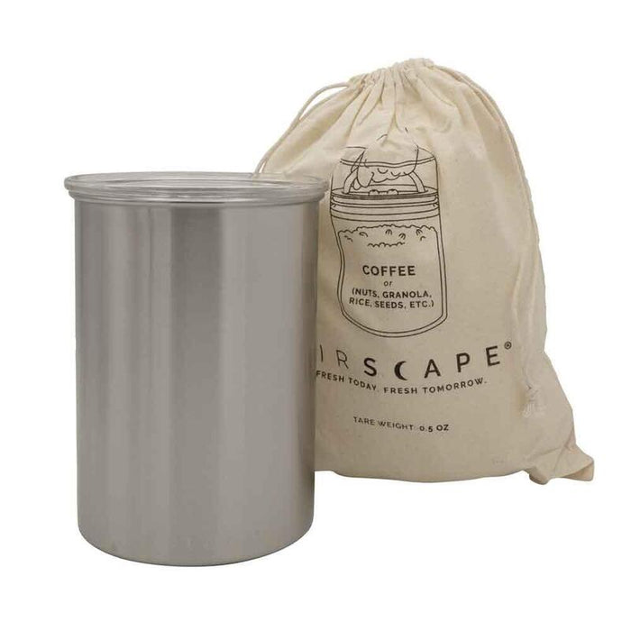 Airscape® Acero Inoxidable-Recipiente Para Aroma Mediano, Plateado Cepillado