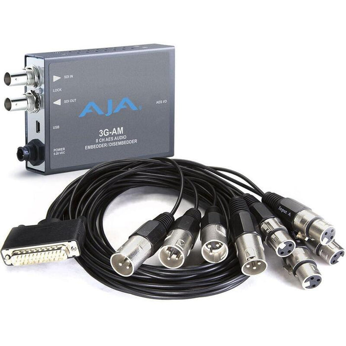 Aja Breakout Cable Audio Cable Db-25 Male To Db-25, Xlr3 Thumbscrews