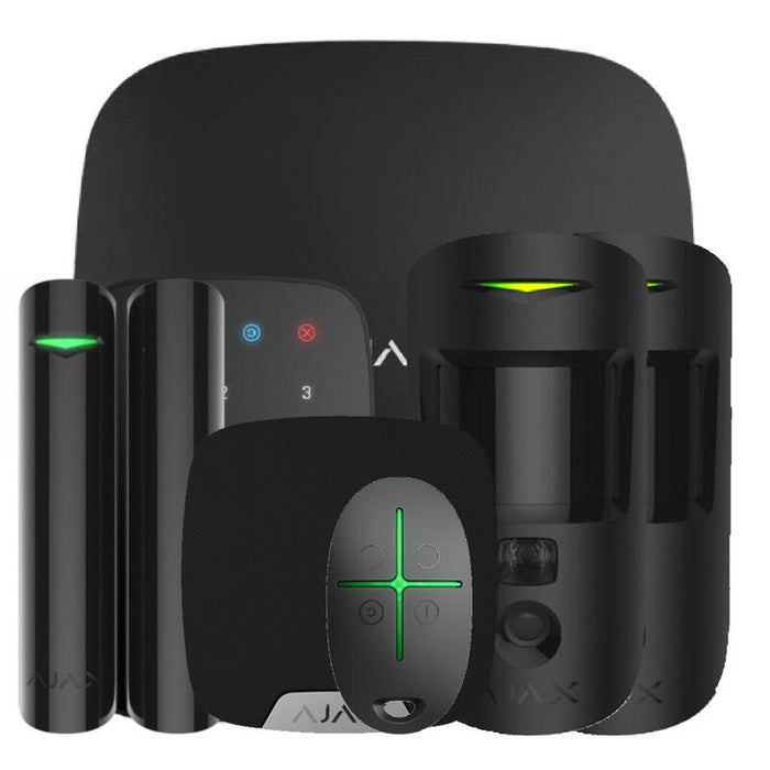 Ajax Hub2kit-Dp-Pro-Bl1 Kit Ajax Negro. Hub 2 + 2motioncam + Doorprotect Plus + Spacecontrol + Keypad + Homesiren