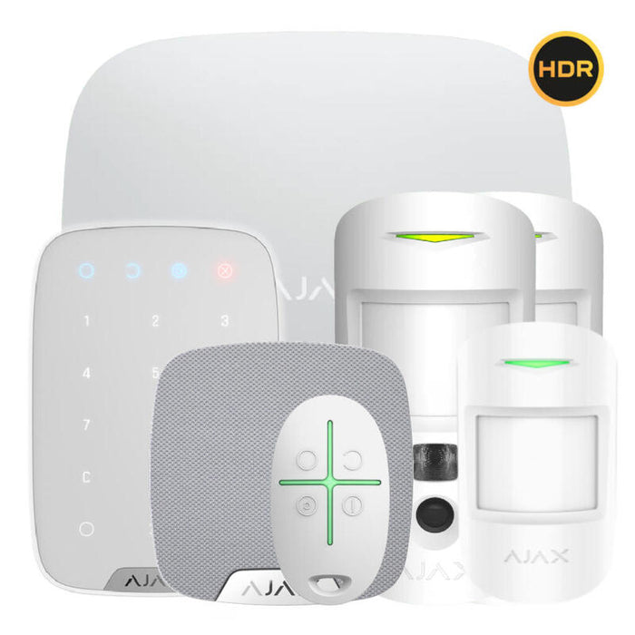 Ajax Hub2kit-Mp-Pro-Hdr-Wh1 Kit Ajax Blanco. Hub 2 + 2motioncam-Hdr + Motionprotect + Spacecontrol + Keypad + Homesiren