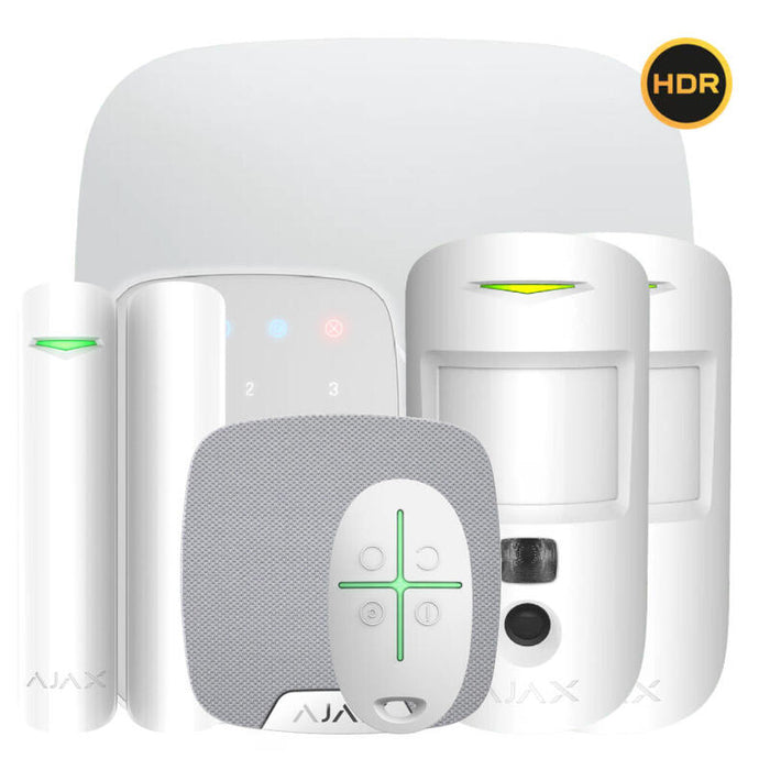 Ajax Hub2kit2g-Dp-Phod-Sc-Hdr-Wh Kit Ajax Blanco. Hub2 + 2motioncam Hdr Phod + Doorprotect Plus + Spacecontrol + Keypad + Homesiren