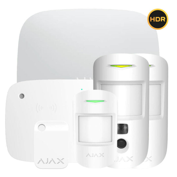 Ajax Hub2kit4g-Mp-Pro-Kpd-Hdr-Wh1 Kit Ajax Blanco. Hub2 4g + 2motioncam-Hdr + Motionprotect + Keypadcombi + Tag