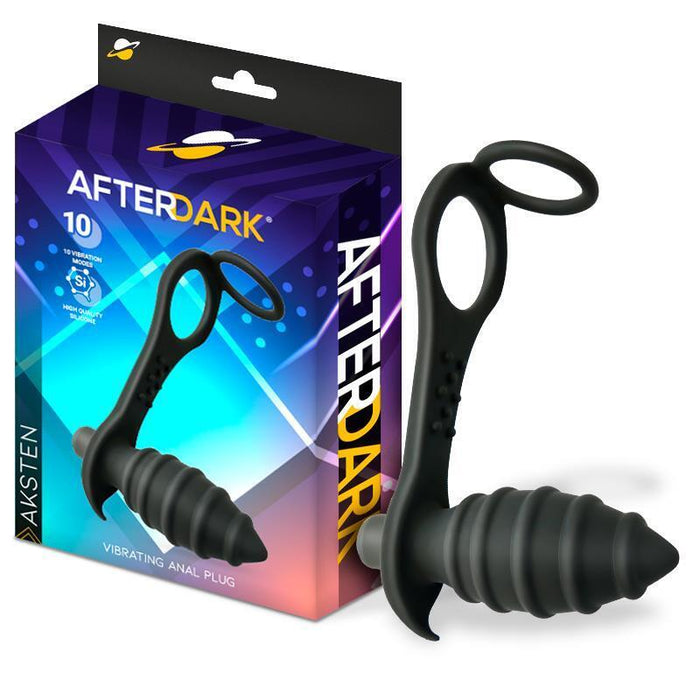 Aksten Plug Anal Con Vibración Y Anillo Para Testículos