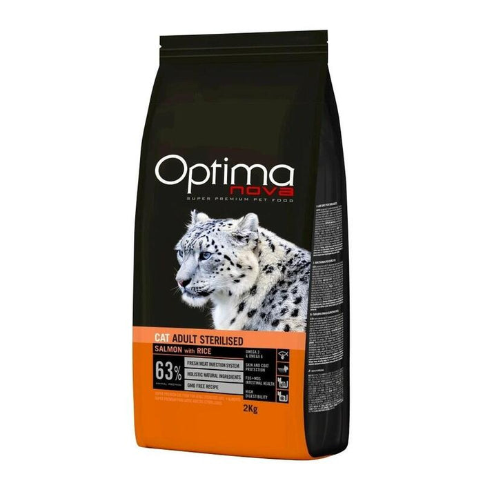 Alimento Seco Para Gatos Optimanova Cat Adult Sterilised Salmón Y Arroz  2kg
