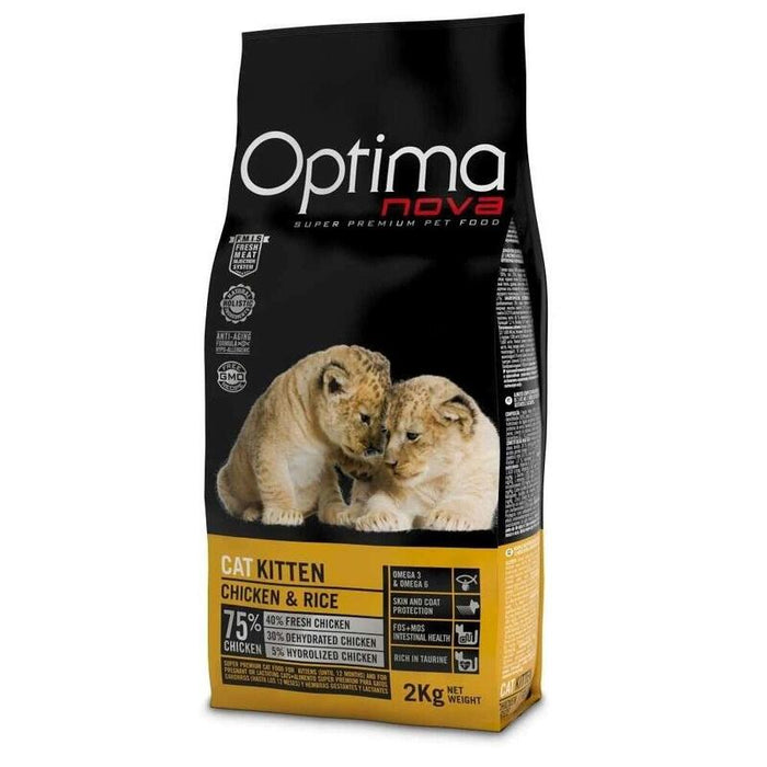 Alimento Seco Para Gatos Optimanova Kitten Mono Pollo Y Arroz  2kg