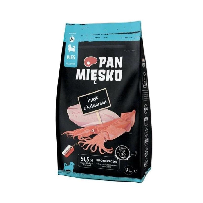 Alimento Seco Para Perros Pan Miesko Pavo Con Calamares Cachorro M  9kg