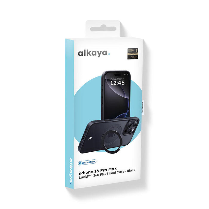 Alkaya Lucid 360 Flexstand Funda Con Magsafe Para Iphone 16 Pro Max Negro
