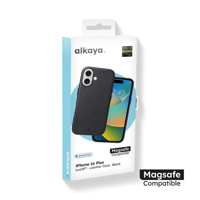 Alkaya Lucid Magsafe Handy Schutzhülle Leder Iphone 16 Plus Negro