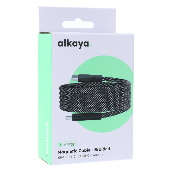 Alkaya Speed Flex Magnetisches Cable De Datos Geflochten 65w, 1m Negro