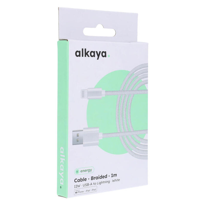 Alkaya Speed Flex Usb-A - Lightning Geflochten 12w, 1m Blanco