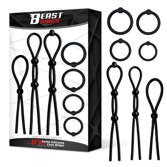 Anillos  Set De 7 Para El Pene Silicona Sólida
