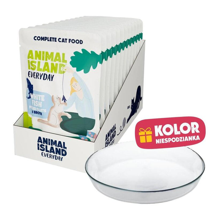 Animal Island Biala Ryba W Filecie 12x85g+Talerzyk