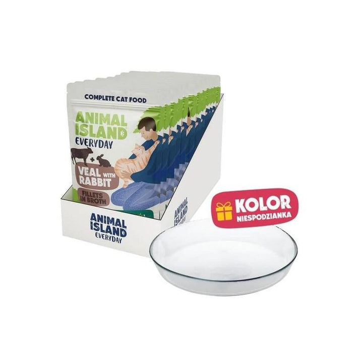 Animal Island Cielecina Z Królikiem 12x85g+Talerzyk