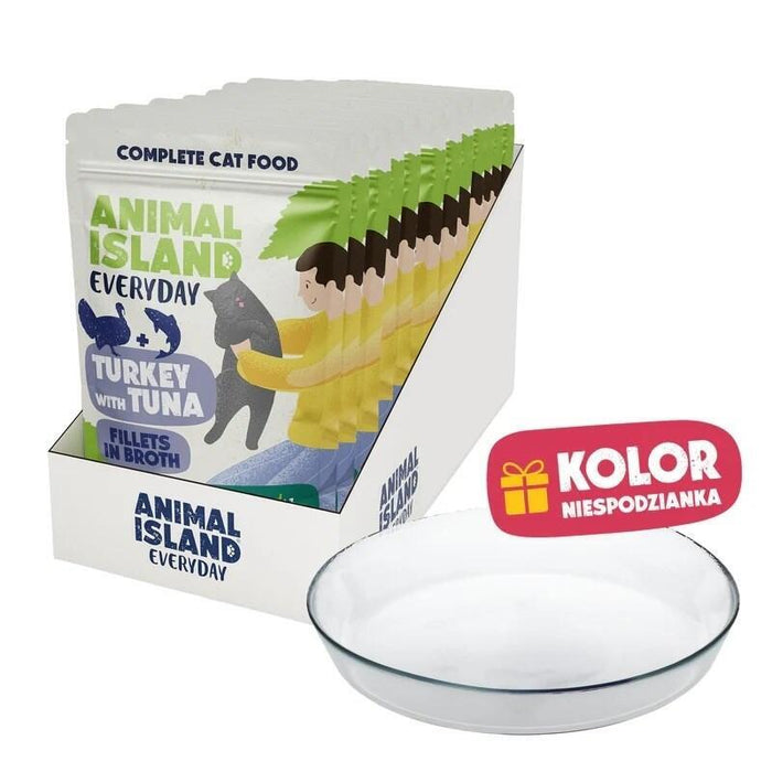 Animal Island Indyk Z Tunczykiem 12x85g+Talerzyk