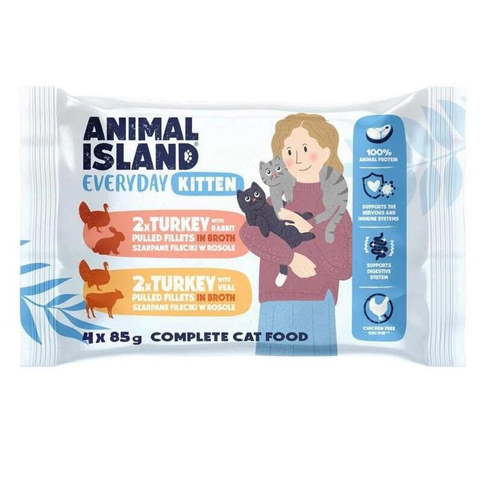 Animal Island Kitten Indyk/Królik/Cielecina 4x85g