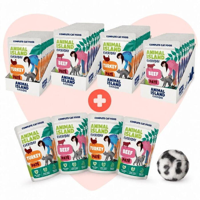 Animal Island Love Box Pate Mix Smaków 48szt + Juguete