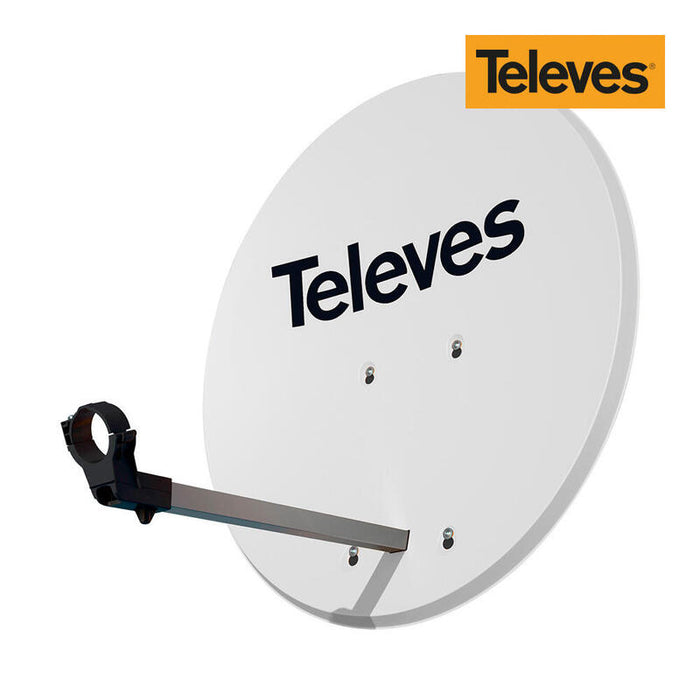 Antena Parabolica Ø63cm Offset Disco Aluminio Color Blanco Televes