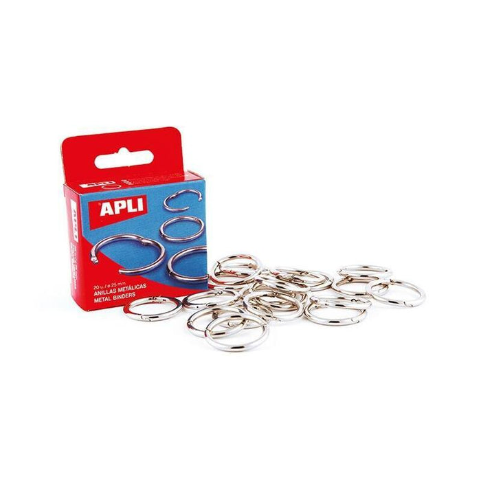 Apli Anillas Metálicas De Doble Bisagra Niqueladas 38mm -20u-