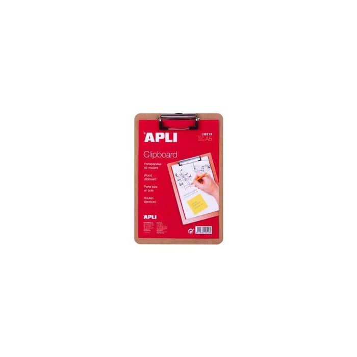 Apli Carpeta A5 Cm Con Pinza Y Base Madera