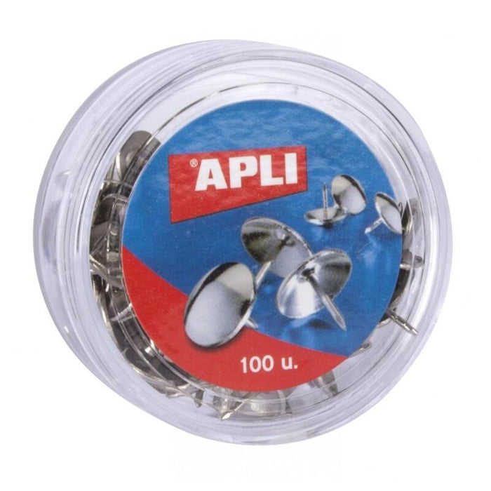 Apli Chinchetas Niqueladas Caja 100 Ud -Pack 16 Cajas-