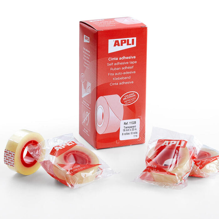 Apli Cinta Adhesiva Invisible Rollo 19mm X 33m Pack -35u-