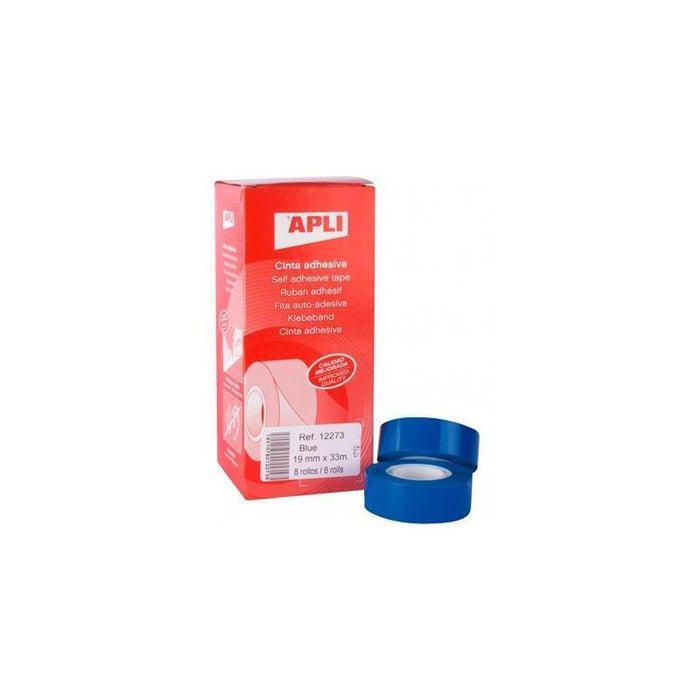 Apli Cinta Adhesiva Silenciosa Rollo 19mm X 33m Pp Caja 8u Azul