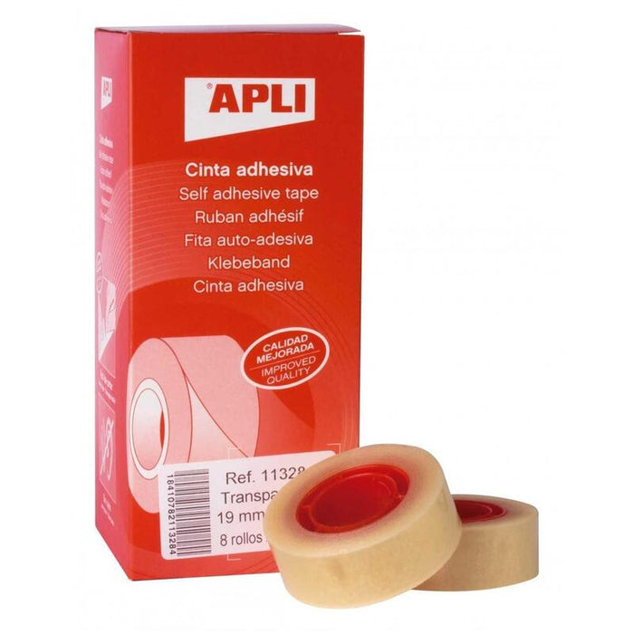 Apli Cinta Adhesiva Transparente Rollo 19mm X 33m Caja 8u