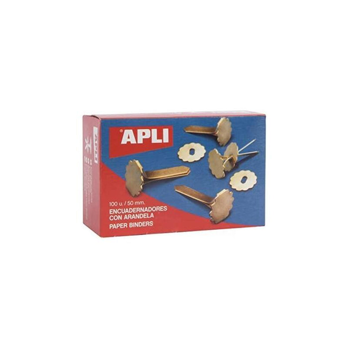 Apli Encuadernadores Metálicos Con Arandela Dorados 50mm - 100ud-