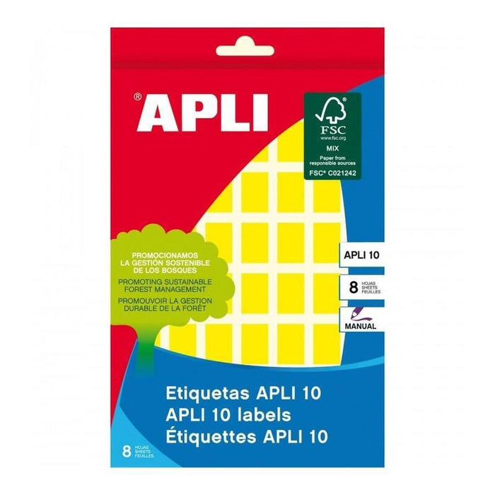 Apli Etiquetas Adhesivas 12x18mm Escritura Manual C/Romos 56 X 8h Amarillo
