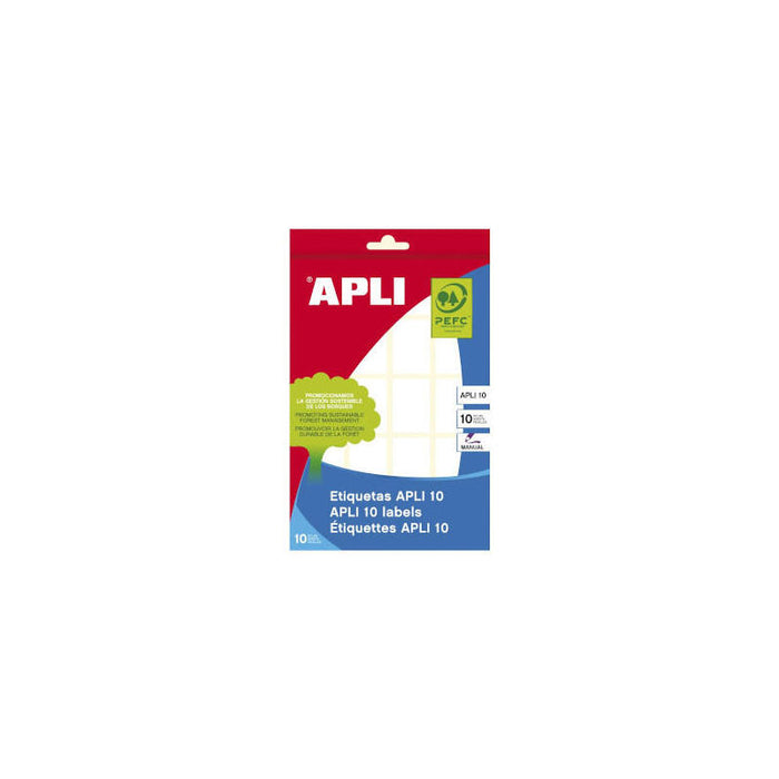 Apli Etiquetas Adhesivas 22x32mm Escritura Manual C/Romos 20 X 10h Blanco