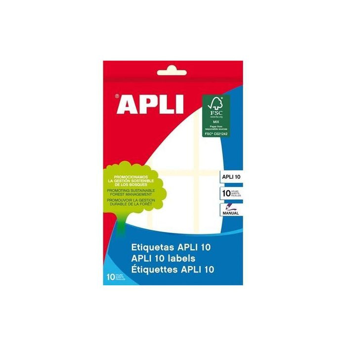 Apli Etiquetas Adhesivas 34x82mm Escritura Manual C/Romos 6 X 10h Blanco