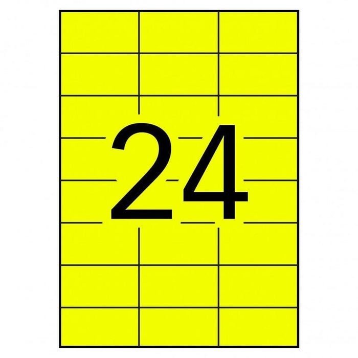 Apli Etiquetas Adhesivas Permanentes 70x37mm Láser C/Rectos 24 X 100h Amarillo